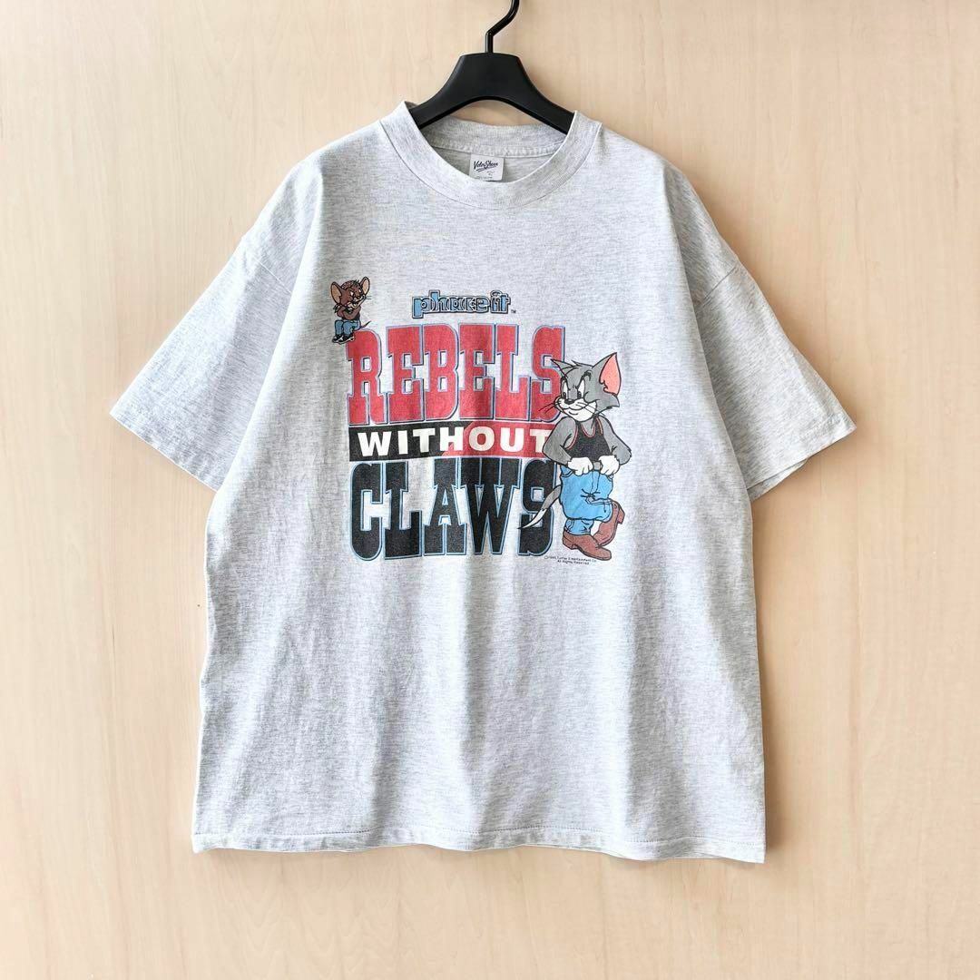 VINTAGE(ヴィンテージ)の90s USA製古着　ヴィンテージ　企業Tシャツ　トムとジェリー　アニメ　霜降り メンズのトップス(Tシャツ/カットソー(半袖/袖なし))の商品写真