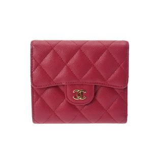 シャネル(CHANEL)のシャネル  スモールフラップウォレット 三つ折り財布 ピンク(財布)