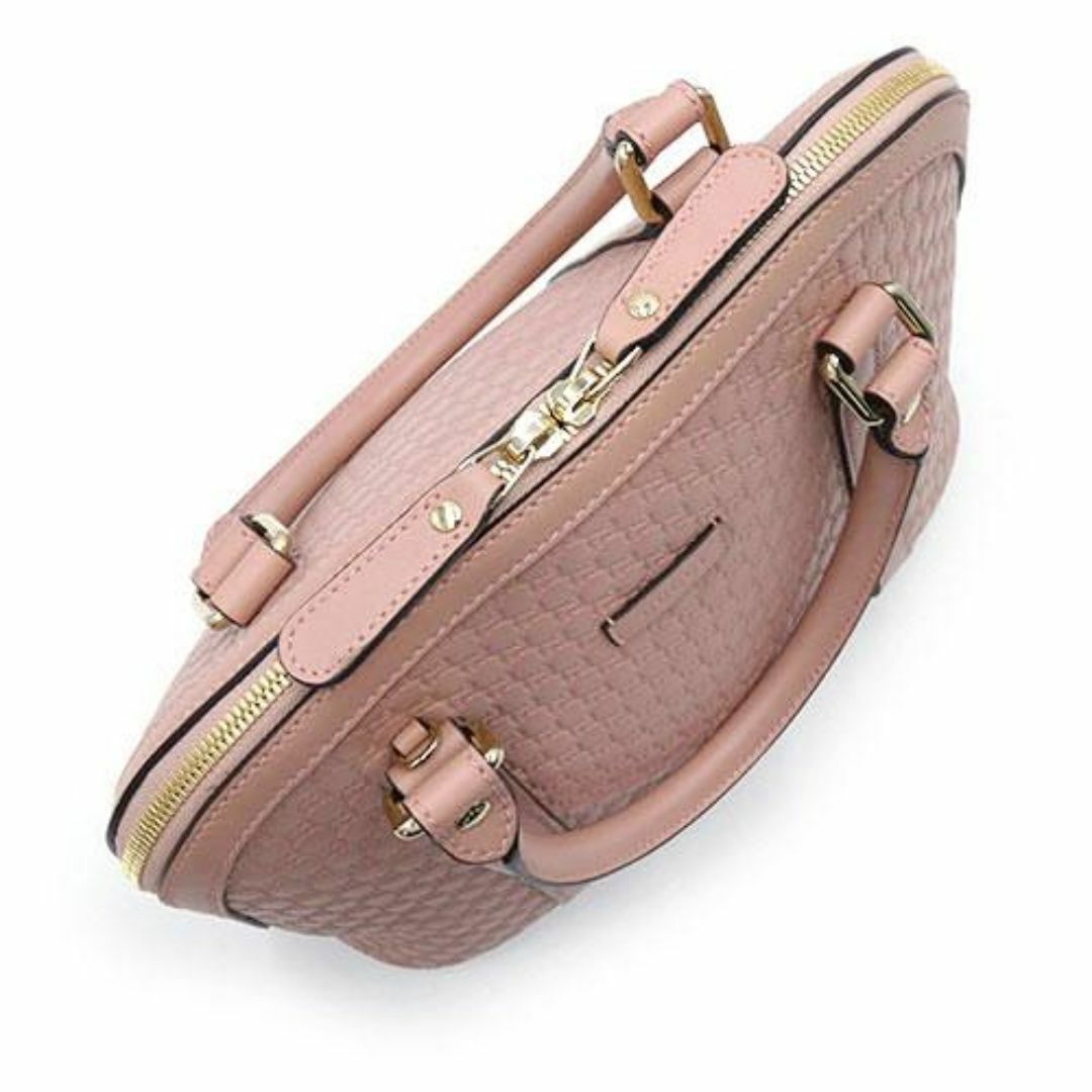 Gucci(グッチ)の美品 グッチ バッグ GUCCI レザー マイクログッチシマ ハンドバッグ ピンク レディース ゴールド金具 449663 OJ10456 レディースのバッグ(ショルダーバッグ)の商品写真