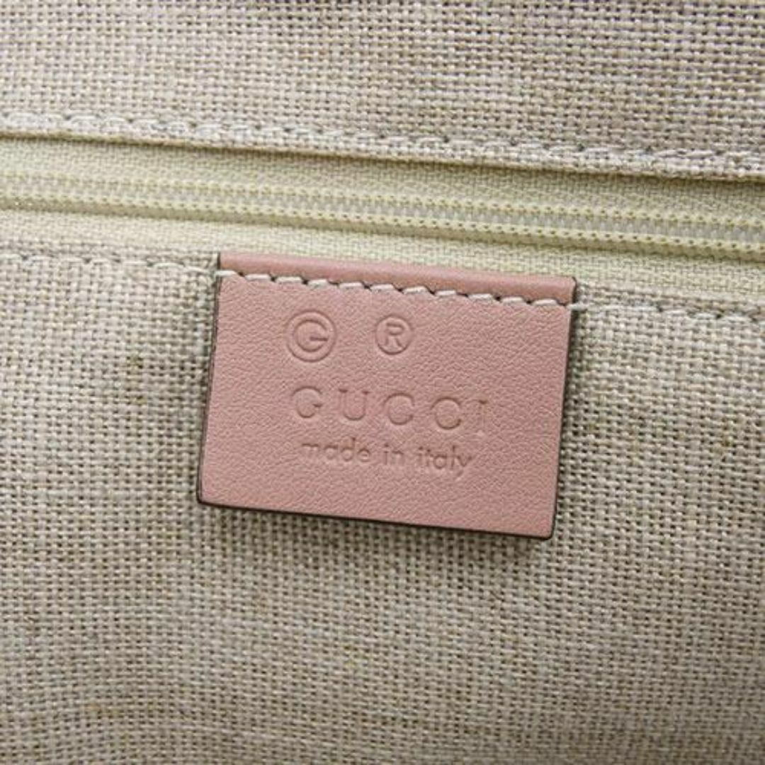 Gucci(グッチ)の美品 グッチ バッグ GUCCI レザー マイクログッチシマ ハンドバッグ ピンク レディース ゴールド金具 449663 OJ10456 レディースのバッグ(ショルダーバッグ)の商品写真