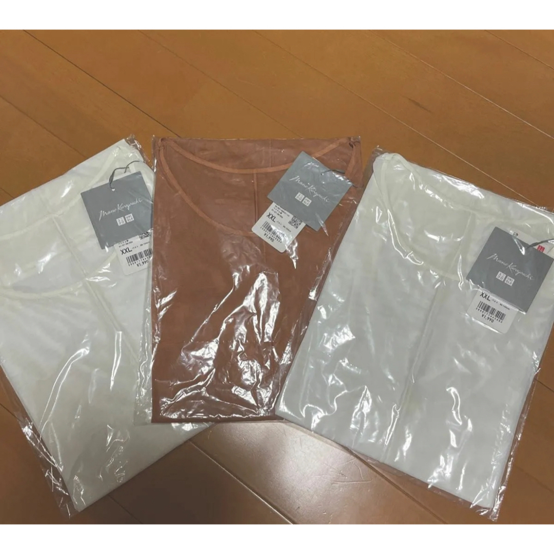 UNIQLO(ユニクロ)のUNIQLO【新品】シアータンクトップ　XXL×3枚セット　 レディースのトップス(タンクトップ)の商品写真