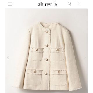 allureville - 現行品 アルアバイル スラブツイードクルーショートコート