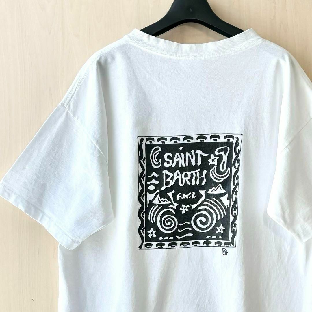 VINTAGE(ヴィンテージ)の90s USA製古着　ヴィンテージ　Tシャツ　サン・バルテルミー島　幾何学 メンズのトップス(Tシャツ/カットソー(半袖/袖なし))の商品写真