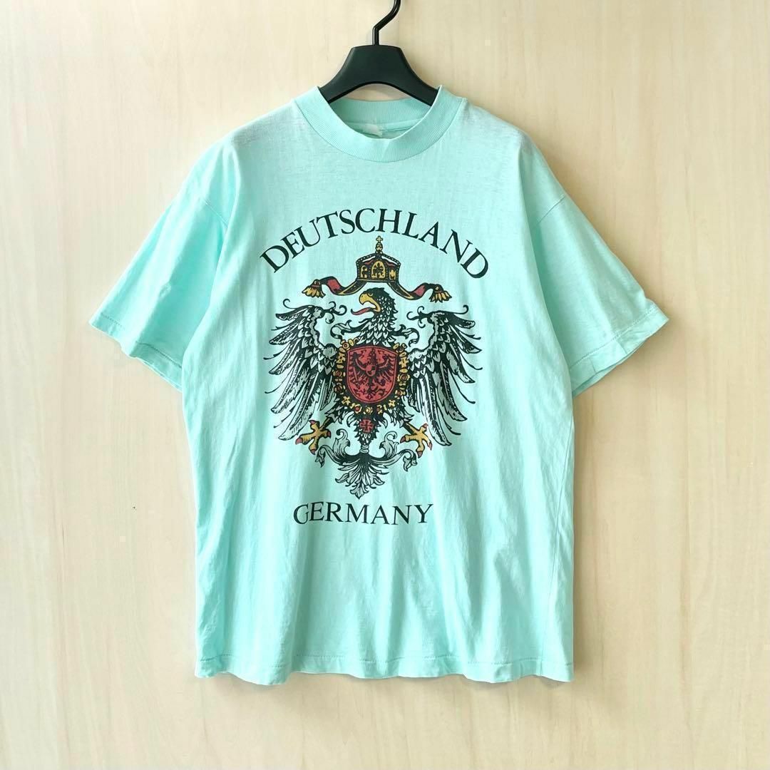 VINTAGE(ヴィンテージ)のヴィンテージ古着　ドイツ国章Tシャツ　　黒鷲　ライヒスアドラー　シングルステッチ メンズのトップス(Tシャツ/カットソー(半袖/袖なし))の商品写真