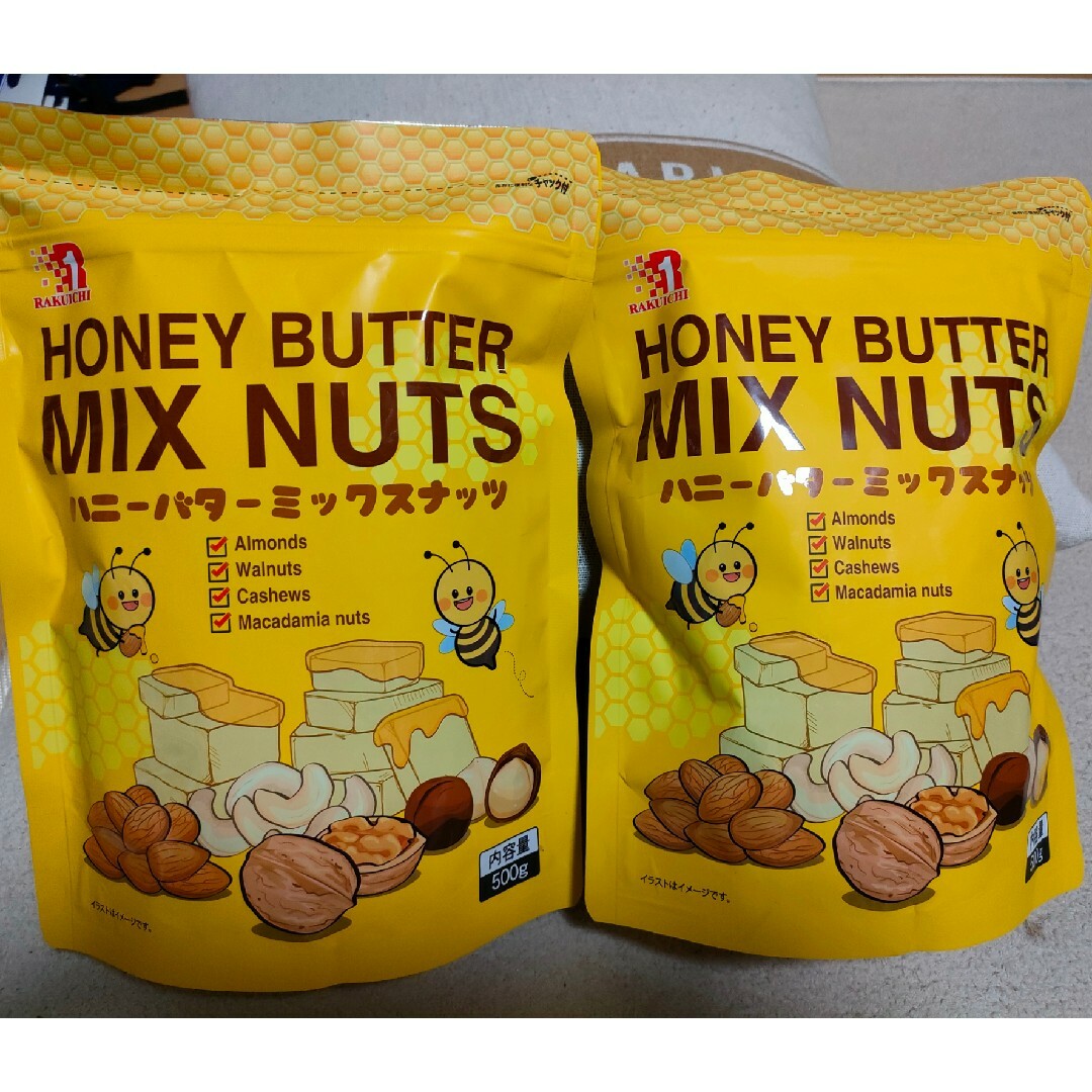 コストコ(コストコ)の特売♪♪ハニーバターミックスナッツ５００ｇ×２袋 食品/飲料/酒の食品(菓子/デザート)の商品写真