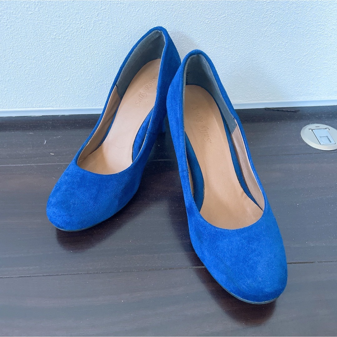 ブルー パンプス　Lサイズ　ピンヒール　おしゃれ　紺　ネイビー レディースの靴/シューズ(ハイヒール/パンプス)の商品写真