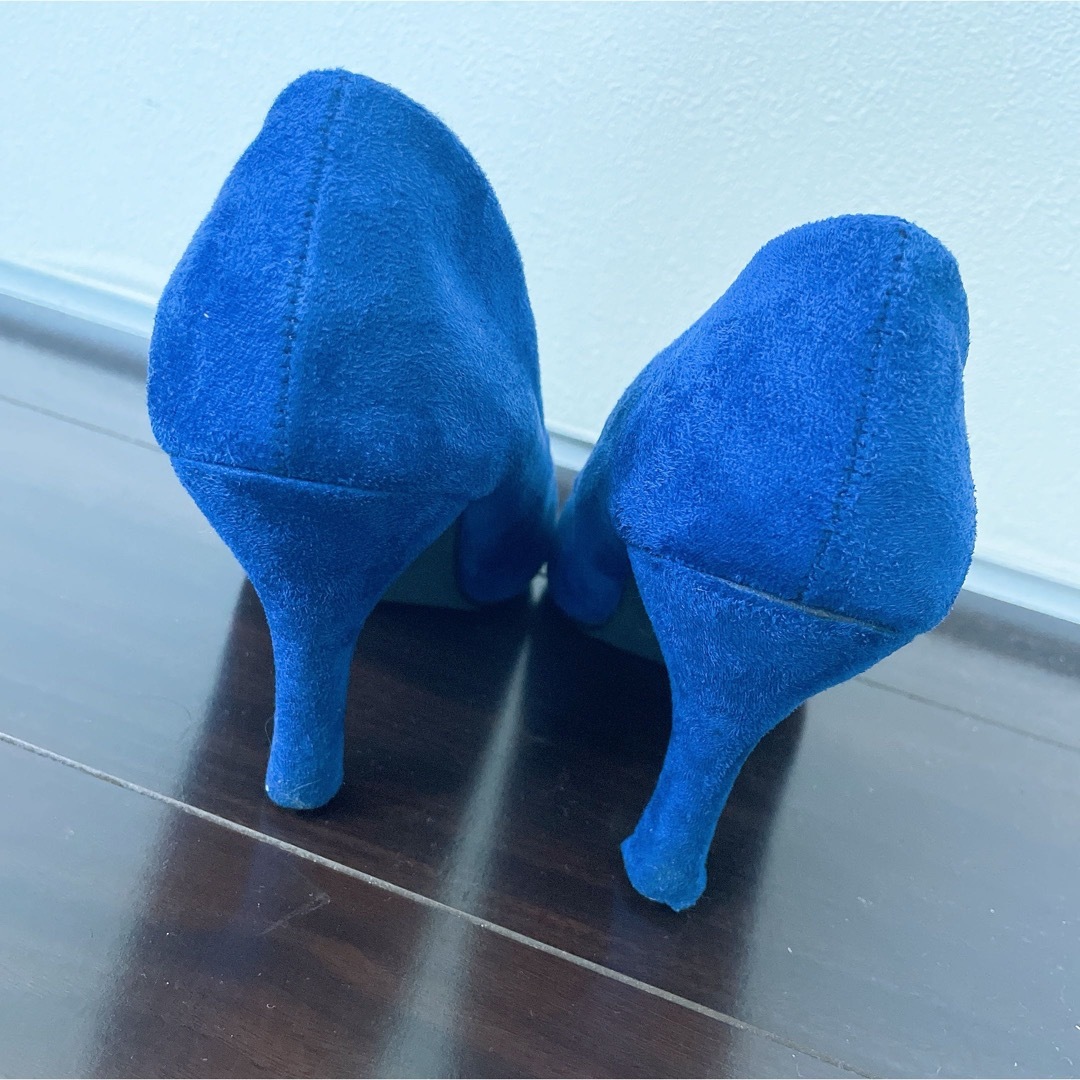 ブルー パンプス　Lサイズ　ピンヒール　おしゃれ　紺　ネイビー レディースの靴/シューズ(ハイヒール/パンプス)の商品写真