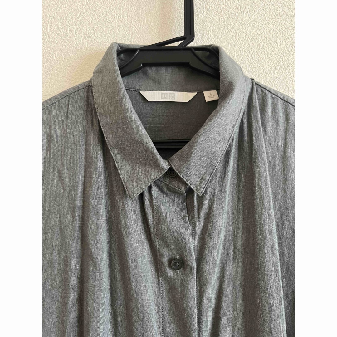 UNIQLO(ユニクロ)のUNIQLO  リネンブレンドロングシャツ レディースのトップス(シャツ/ブラウス(半袖/袖なし))の商品写真