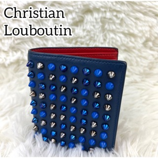 クリスチャンルブタン(Christian Louboutin)の希少カラー✨クリスチャンルブタン　二つ折り財布　ミニウォレット　ブルー　折り財布(財布)