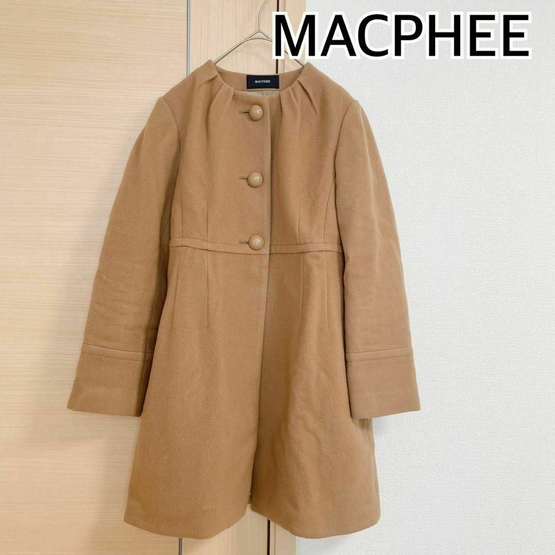 MACPHEE(マカフィー)のマカフィー コート サイズ38 M レディース　ベージュ　ノーカラー レディースのジャケット/アウター(その他)の商品写真