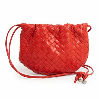 ボッテガヴェネタ(Bottega Veneta)のボッテガヴェネタ イントレチャート ザ バルブ ショルダーバッグ 斜め掛け レザー レッド 赤 シルバー金具 651905 BOTTEGA VENETA（新品・未使用品）(ショルダーバッグ)