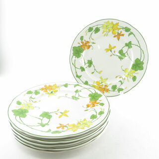 美品 Villeroy&Boch ビレロイ＆ボッホ Geranium ゼラニウム 大皿 6枚 26cmプレート ディナー セット SY9290F (食器)