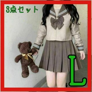 セーラー服　コスプレ　JK 長袖　学生服　スカート　リボン　L(その他)