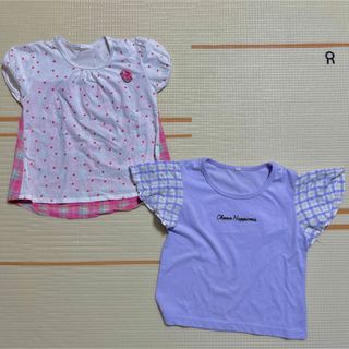 ニシマツヤ(西松屋)の西松屋など　女の子　Tシャツ2枚セット(チェック柄) 120cm(Tシャツ/カットソー)