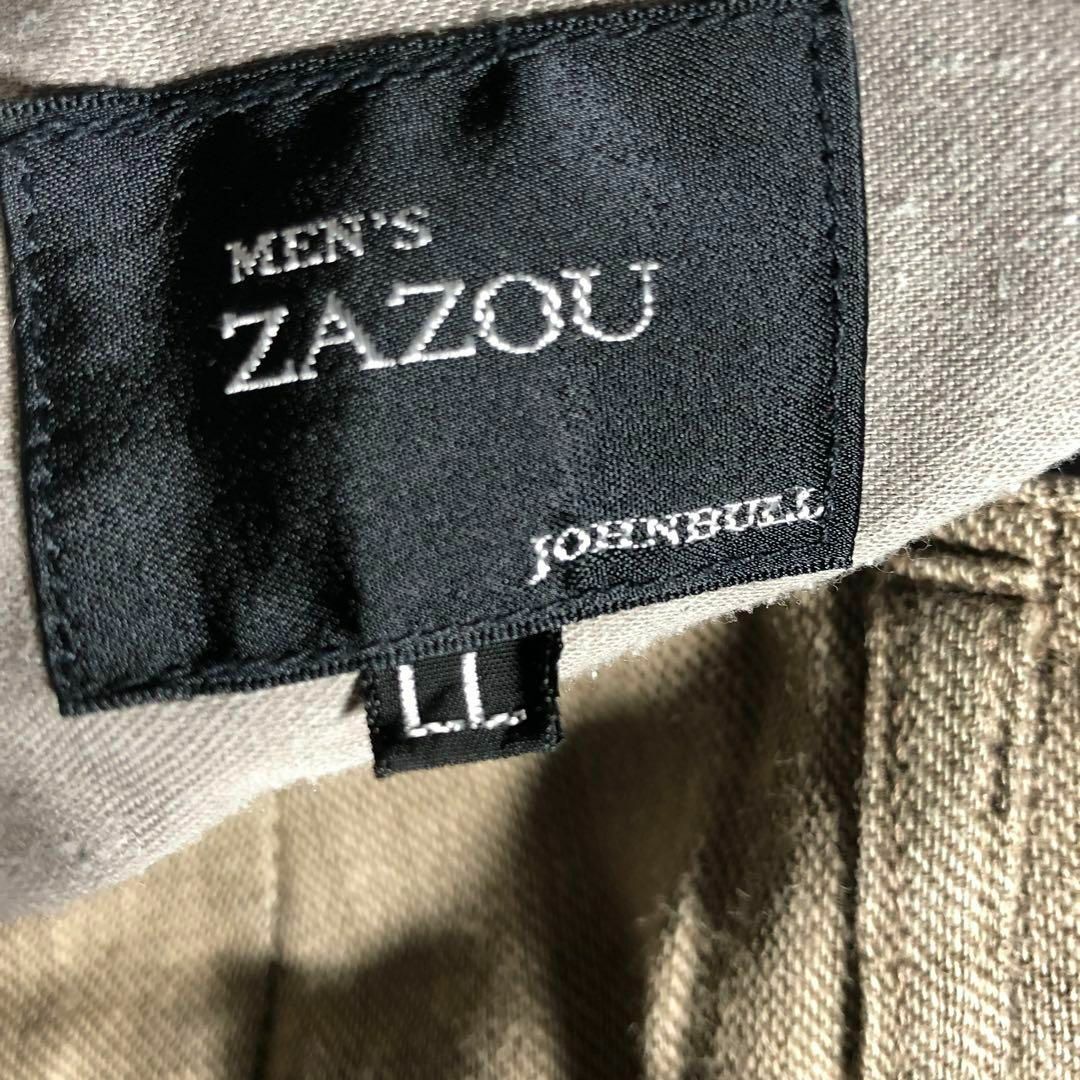 JOHNBULL(ジョンブル)のオールド ZAZOU JOHNBULL タックリネンスラックス テーパード 夏物 メンズのパンツ(スラックス)の商品写真