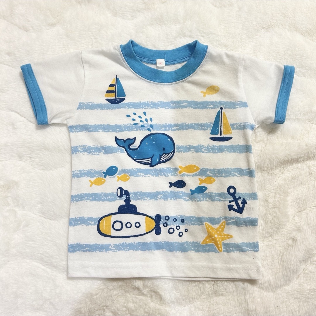 【美品】ベビー 90 Tシャツ ロンパース 夏 半袖 動物 子供服 キッズ/ベビー/マタニティのキッズ服女の子用(90cm~)(Tシャツ/カットソー)の商品写真