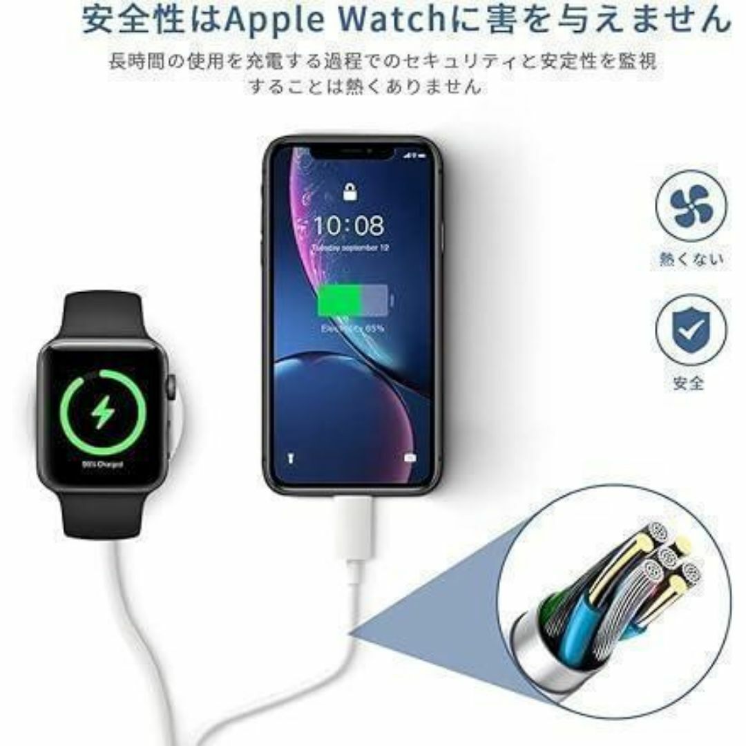 Apple Watch充電器 アップルウォッチ 充電ケーブル USBコネクタ 磁 スマホ/家電/カメラのスマートフォン/携帯電話(バッテリー/充電器)の商品写真