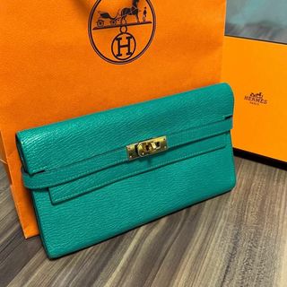 エルメス(Hermes)の⭐️美品 D刻印⭐️HERMES エルメス 財布 ケリーウォレット グリーン(財布)