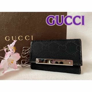 グッチ(Gucci)のGUCCI レザー＆キャンパス　GG柄　6連キーケース　メンズ、レディースOK(キーケース)