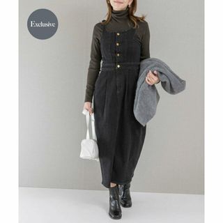 アーバンリサーチロッソ(URBAN RESEARCH ROSSO)の【BLACK】『別注』Lee*ROSSO BALOON DENIM DRESS(ロングワンピース/マキシワンピース)