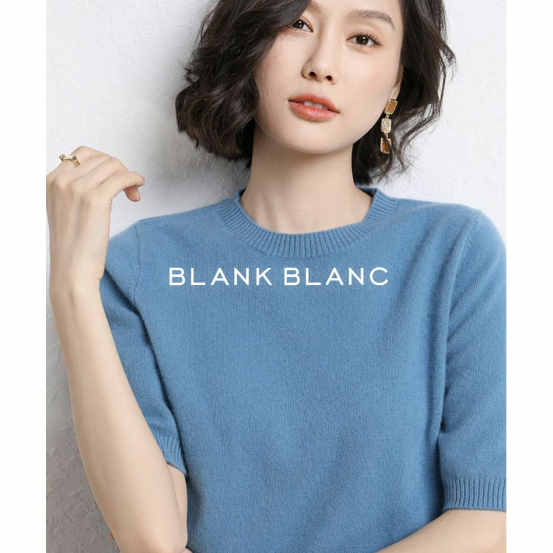 [BLANK BLANC] ニット サマー 半袖 レディース トップス オフィス レディースのファッション小物(その他)の商品写真