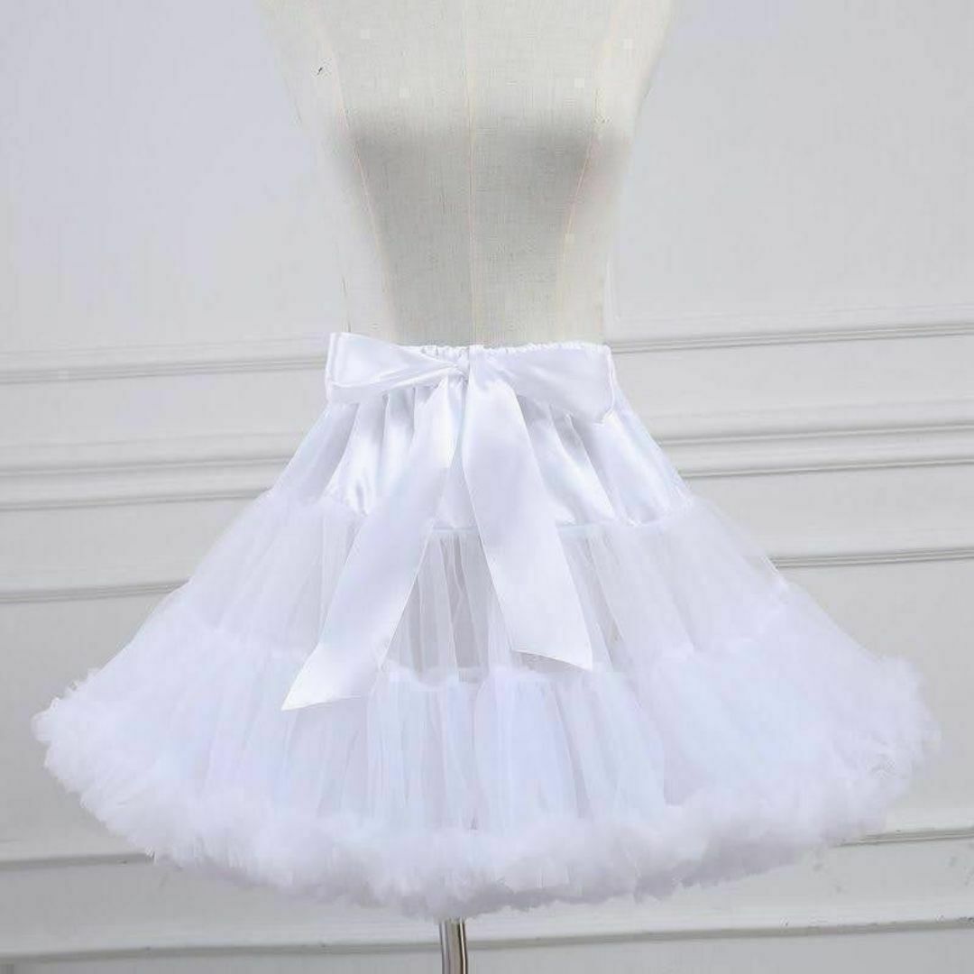 パニエ ふわふわ ボリューム 45cm メイド 白 ホワイト ロリータ ゴスロリ レディースのスカート(ミニスカート)の商品写真