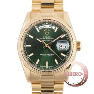 ロレックス(ROLEX)のROLEX ロレックス デイデイト 118238 ランダム グリーン【中古】(腕時計(アナログ))