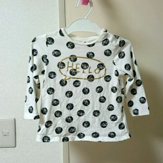 エイチアンドエム(H&M)のH&M ベビー服 80㎝ 手書き風 ドット柄 Tシャツ(Ｔシャツ)