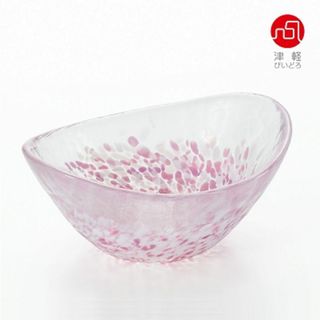 石塚アデリア 津軽びいどろ さくらさくら sakura楕円小鉢 F79440 桜(食器)