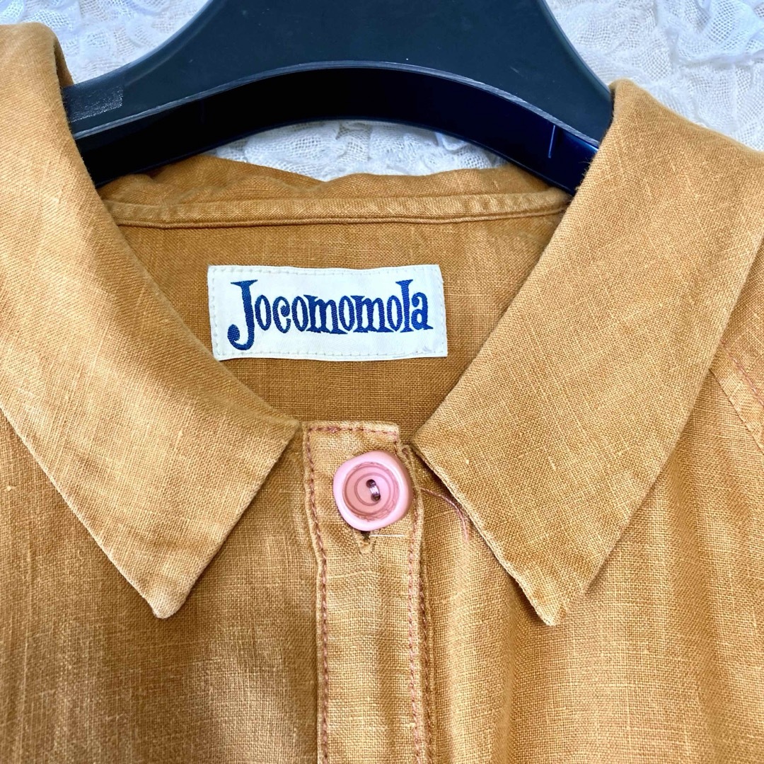 Jocomomola(ホコモモラ)のJocomomola ホコモモラ 麻100％ スプリングコート オレンジ レディースのジャケット/アウター(スプリングコート)の商品写真