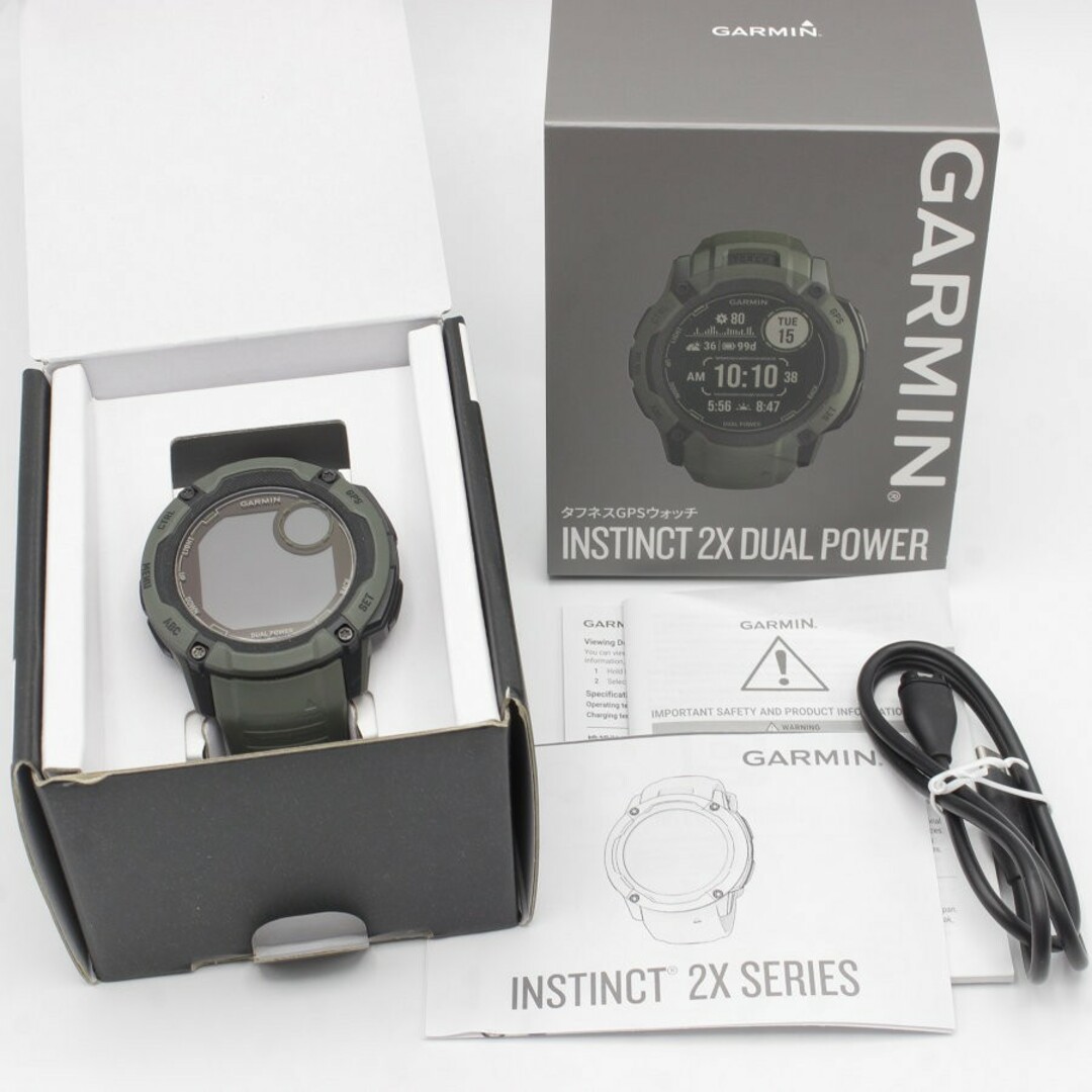 GARMIN(ガーミン)のGARMIN Instinct 2X Dual Power 010-02805-52 Moss スマートウォッチ ガーミン インスティンクト 本体 メンズの時計(腕時計(デジタル))の商品写真