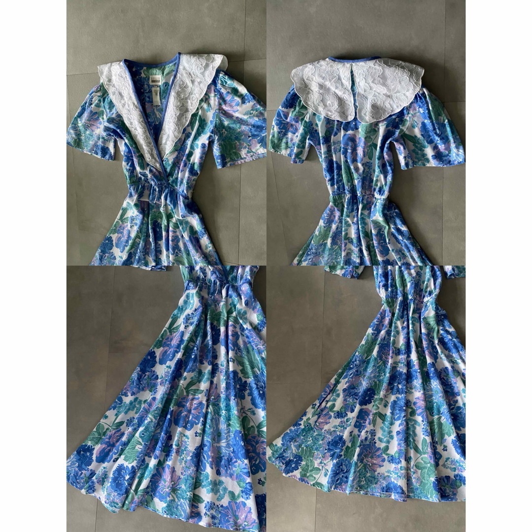 古着 ビンテージ 70s USA レーヨン ワンピース ドレス 花柄 総柄 古着 ビンテージ 70s USA レーヨン ワンピース ドレス 花柄 総柄