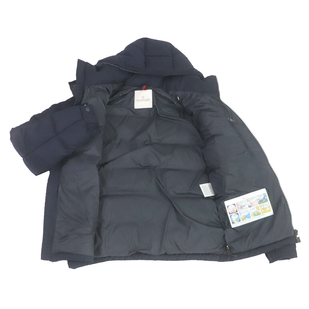 MONCLER(モンクレール)の美品□MONCLER モンクレール 18-19AW MONTGENEVRE モンジュネーブル ウール ロゴワッペン WZIP フーデッド ダウンジャケット ネイビー 1 正規品 メンズ メンズのジャケット/アウター(ダウンジャケット)の商品写真