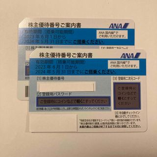 エーエヌエー(ゼンニッポンクウユ)(ANA(全日本空輸))のANA株主優待券２枚　今月中の搭乗にお得(航空券)