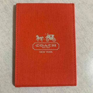 【未使用品】COACH コーチ 折りたたみミラー 鏡 コーラルピンク 卓上鏡