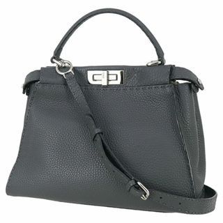 フェンディ(FENDI)のフェンディ バッグ レディース ハンドバッグ ショルダーバッグ 2WAY ピーカブー ミディアム グレー オフホワイト 新品同様 1147(ショルダーバッグ)