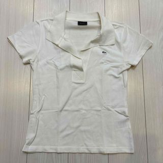 ラコステ(LACOSTE)の 【42サイズM】LACOSTE白色レディース半袖ポロシャツ(Tシャツ(半袖/袖なし))