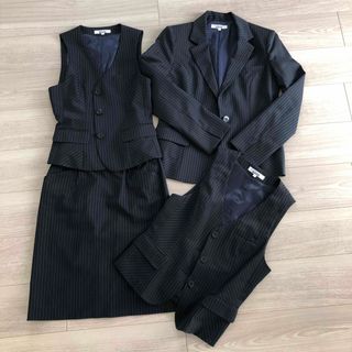 事務服　セットアップ　ジャケット　ベスト　スカート(スーツ)