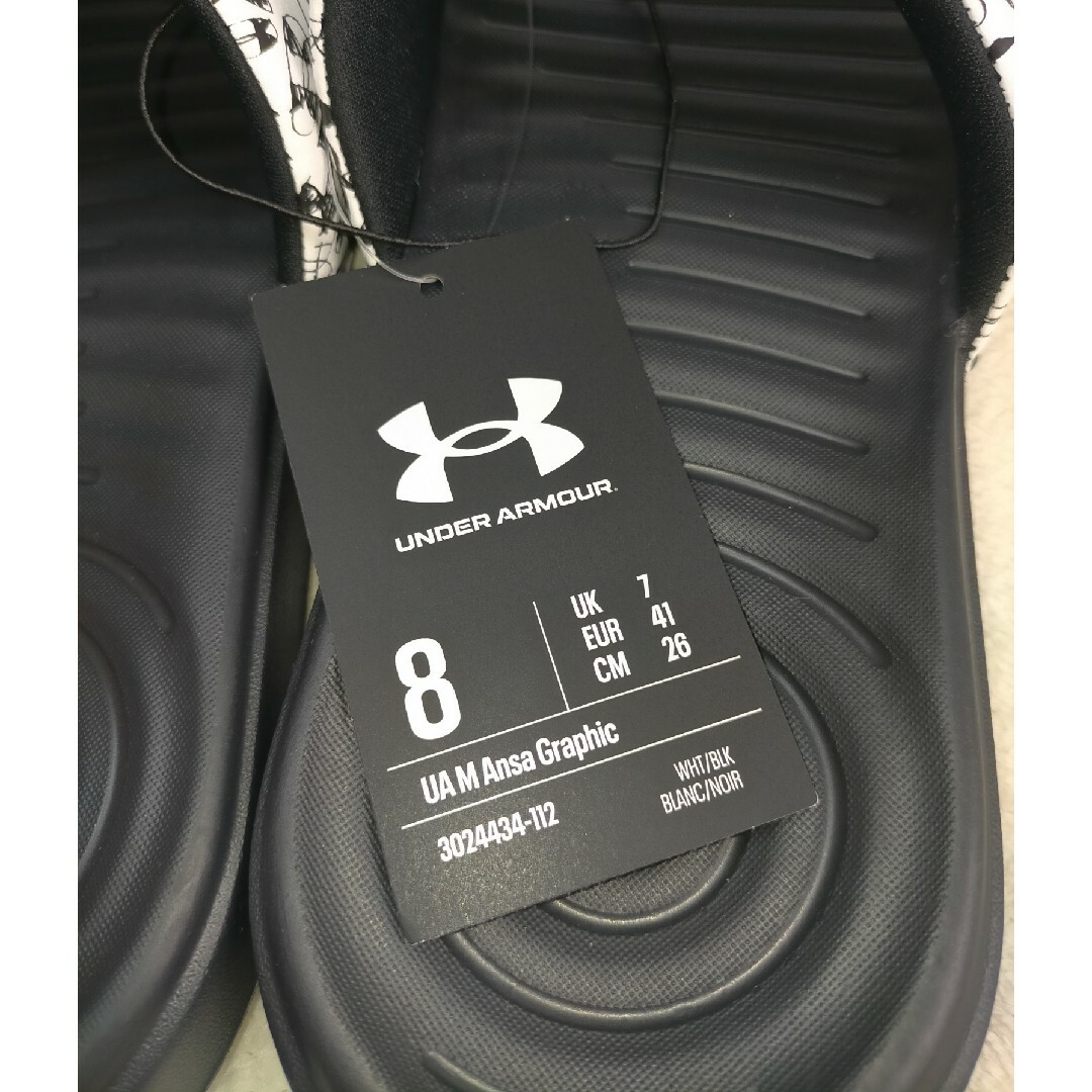 UNDER ARMOUR(アンダーアーマー)のアンダーアーマー サンダル 26cm ブラック ホワイト スポーツサンダル メンズの靴/シューズ(サンダル)の商品写真