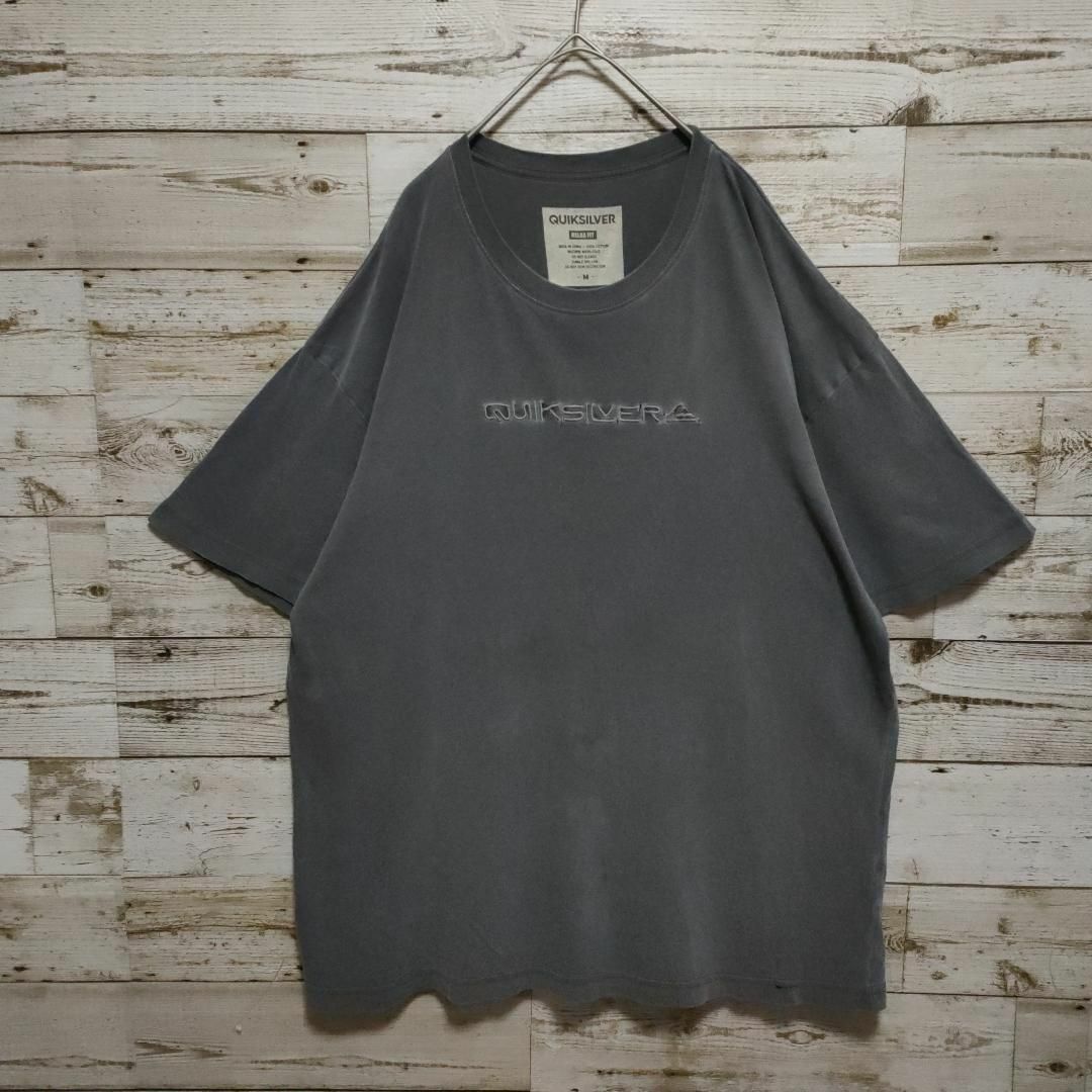 QUIKSILVER(クイックシルバー)の【624】QUIKSILVER　クイックシルバー　刺繍ロゴ　半袖Tシャツ　古着 メンズのトップス(Tシャツ/カットソー(半袖/袖なし))の商品写真