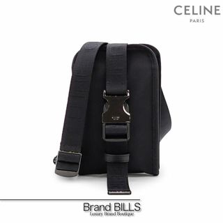 セリーヌ(celine)の未使用品 セリーヌ トレッキング モバイルポーチ ミニショルダーバッグ 10J212EIJ レザー ナイロン ブラック 斜め掛け(ショルダーバッグ)