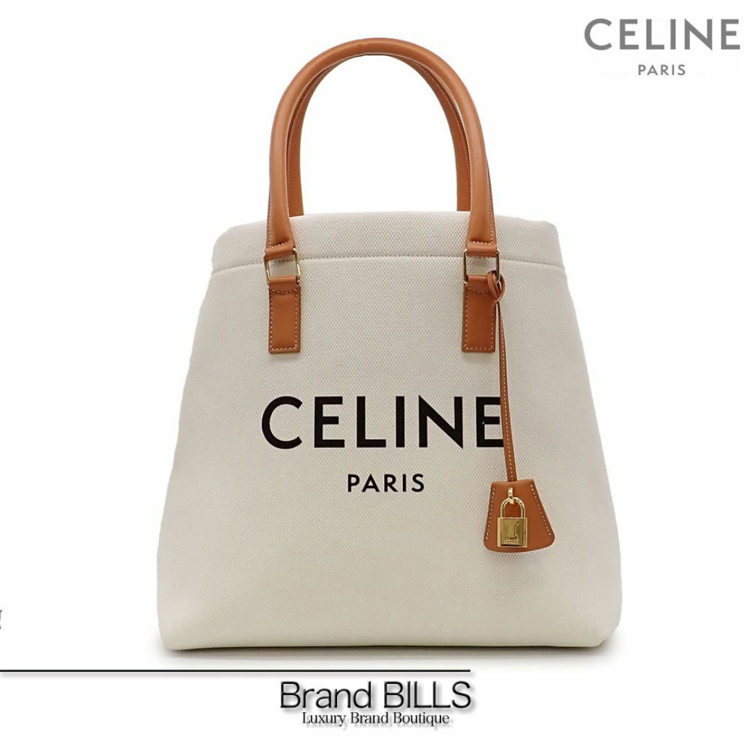 celine(セリーヌ)の未使用品 セリーヌ ホリゾンタル カバ トートバッグ 192162BNZ レザー キャンバス ナチュラル タン ゴールド金具 レディースのバッグ(トートバッグ)の商品写真