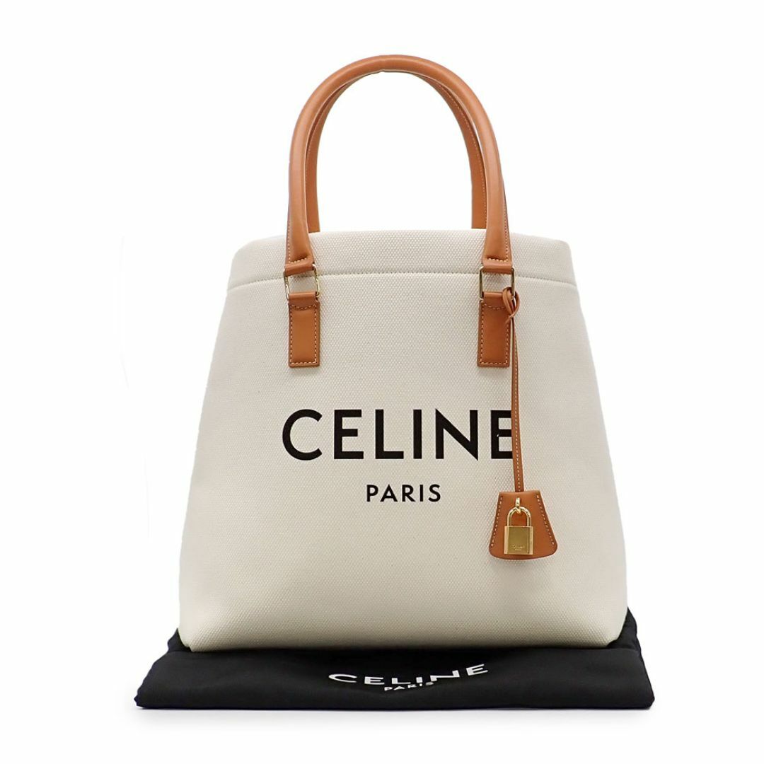 celine(セリーヌ)の未使用品 セリーヌ ホリゾンタル カバ トートバッグ 192162BNZ レザー キャンバス ナチュラル タン ゴールド金具 レディースのバッグ(トートバッグ)の商品写真