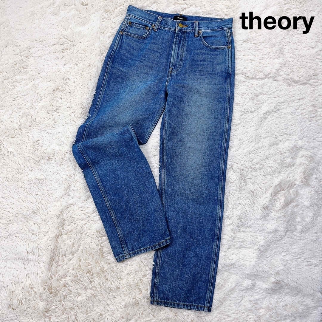 theory(セオリー)の美品 セオリー デニムパンツ ルーズストレート ゆったり ワイド レディースのパンツ(デニム/ジーンズ)の商品写真