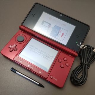 ニンテンドー3DS(ニンテンドー3DS)の安心の整備済み！◆任天堂3DS 中古本体◆フレアレッド◆62(携帯用ゲーム機本体)