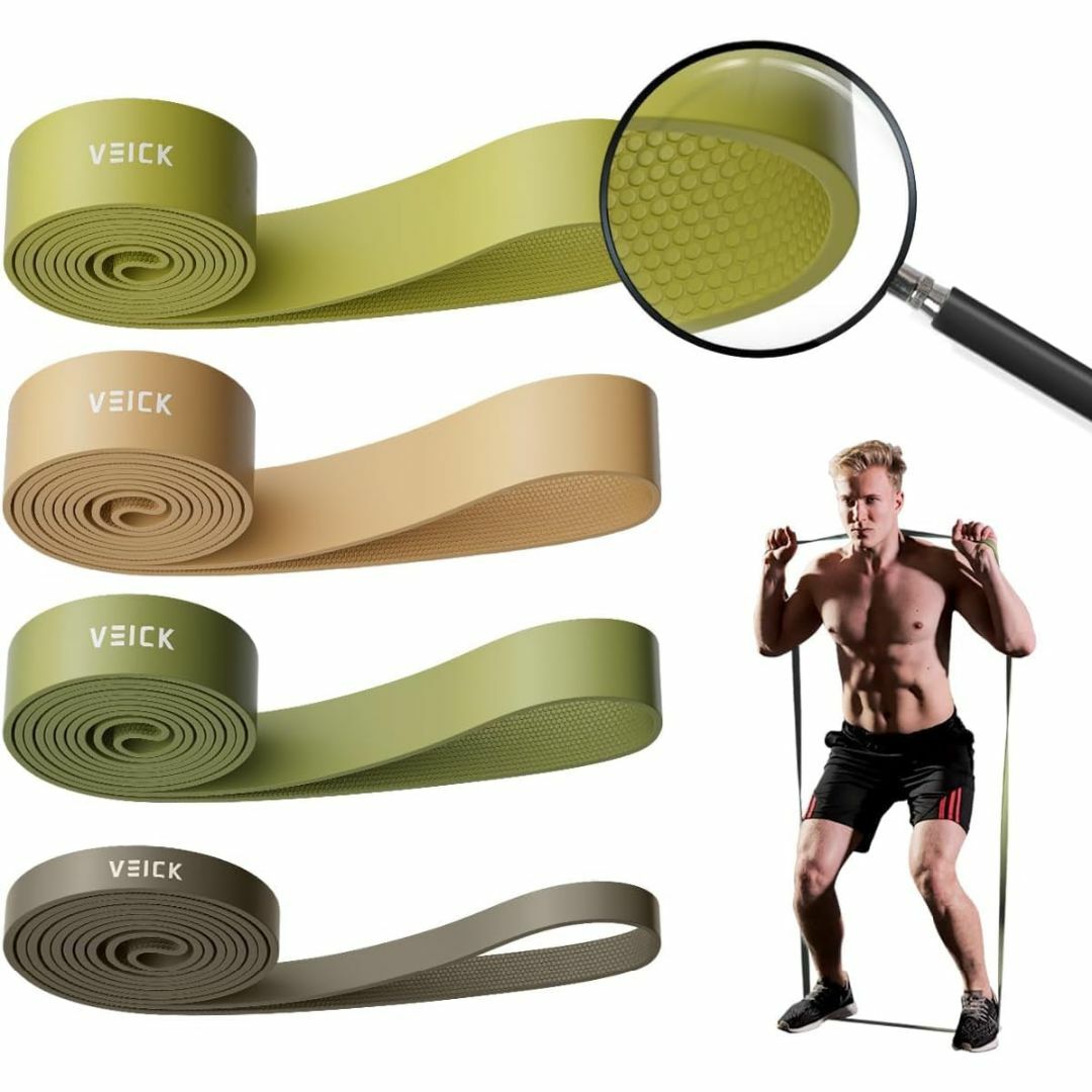 色:グリーン4個セット0.3~1.3インチVEICK トレーニングチュー スポーツ/アウトドアのトレーニング/エクササイズ(トレーニング用品)の商品写真