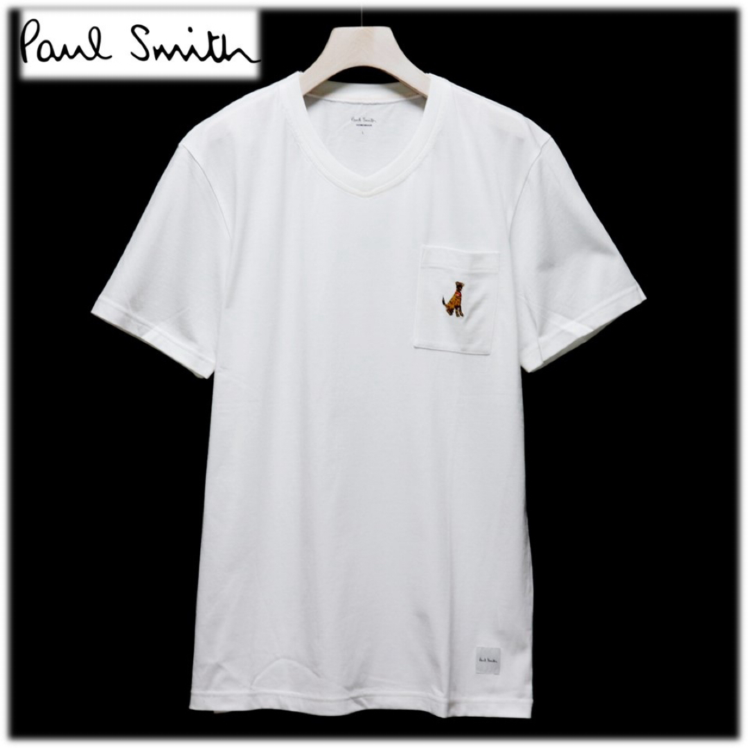 Paul Smith(ポールスミス)の《ポールスミス》新品 ワンちゃん刺繍入 Vネックカットソー Tシャツ L メンズのトップス(Tシャツ/カットソー(半袖/袖なし))の商品写真