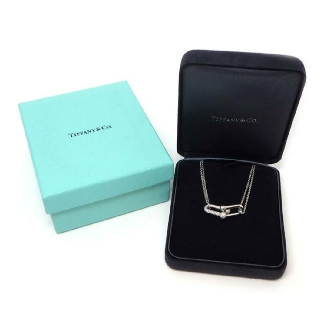 Tiffany & Co.(ティファニー)のティファニー Tiffany & Co. ネックレス ハードウェア ラージ ダブル リンク 70353091 パヴェ ダイヤモンド 0.74ct K18WG 【中古】 レディースのアクセサリー(ネックレス)の商品写真