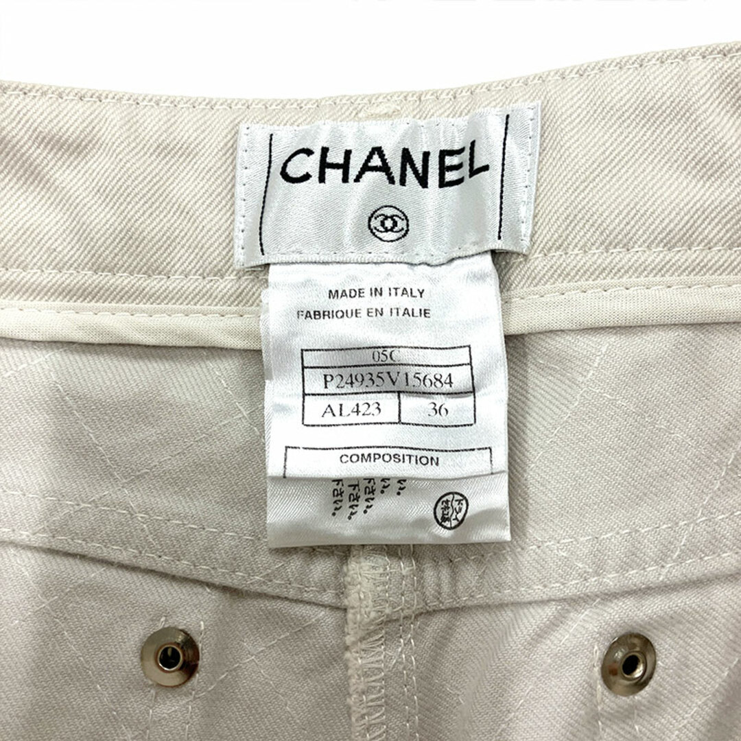 CHANEL(シャネル)のシャネル CHANEL パンツ コットン P24935V15684 ベージュ 36 レディース【中古】 レディースのパンツ(カジュアルパンツ)の商品写真