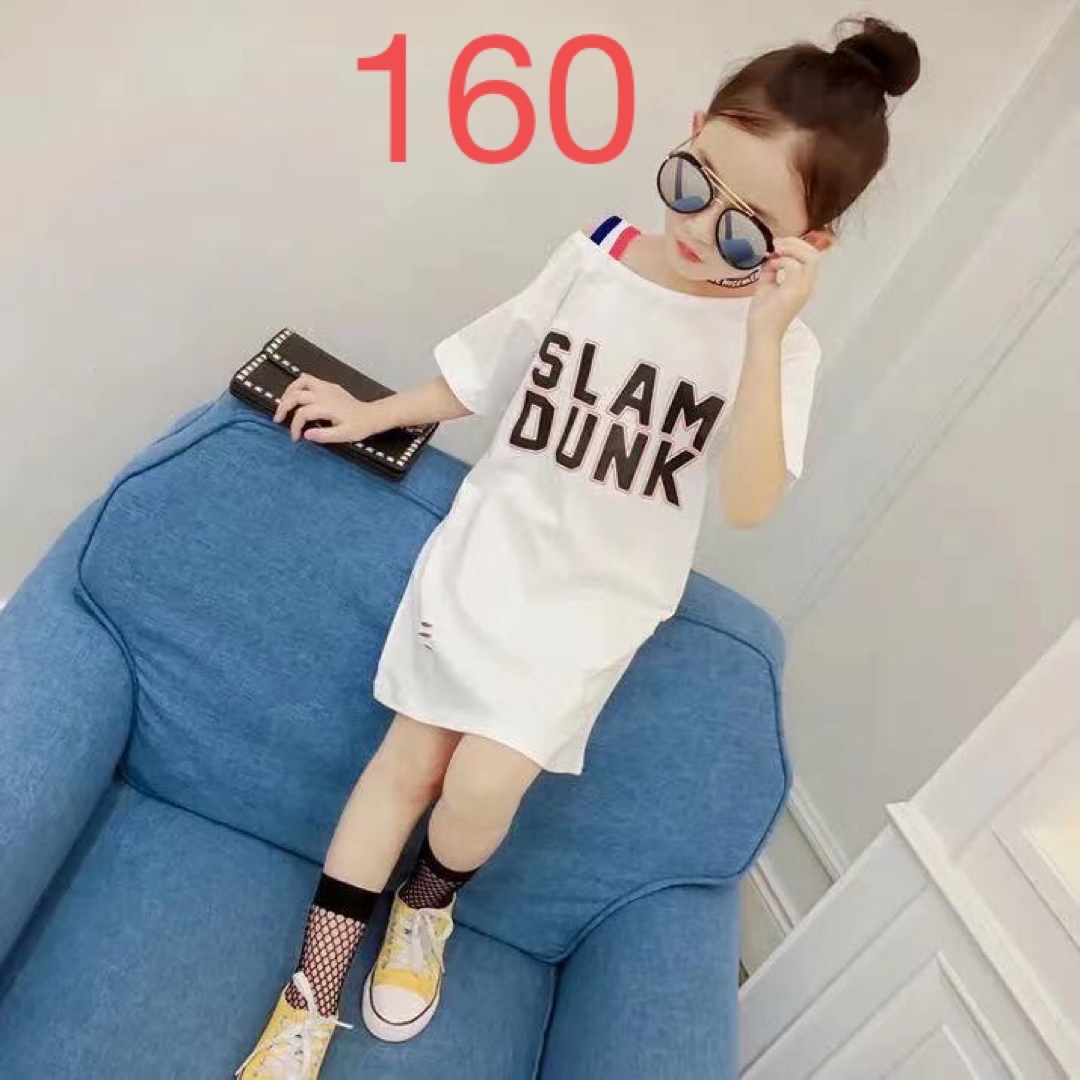 KWDA004キッズ Tシャツワンピース ロング 夏 半袖 プリント 子供服 キッズ/ベビー/マタニティのキッズ服男の子用(90cm~)(ジャケット/上着)の商品写真